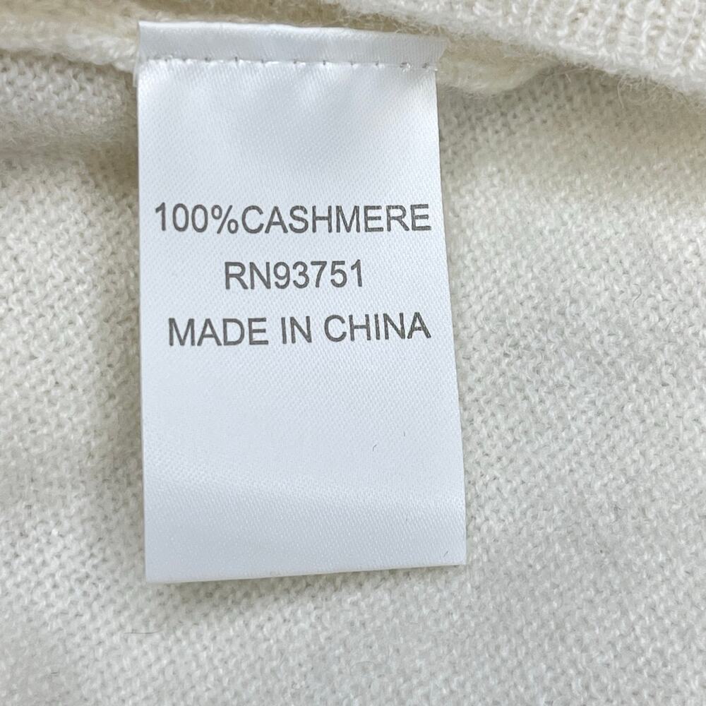 in Cashmere women’s 100% Cashmere turtleneck tank sweater L whisper white New - Picture 8 of 10